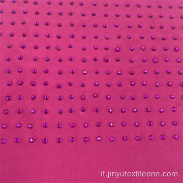 Tessuto di rhineston a maglia Poly e SP per vestito